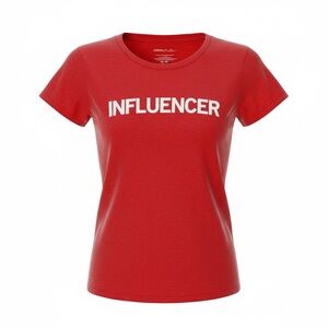 Express One Eleven Red Short Sleeve Graphic Tee Influencer | Size: Medium